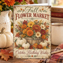 Desejos de Aniversário de Outubro Mercado de Flore