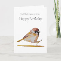 Desejos de Aniversário Divertidos Pássaro Pardal F