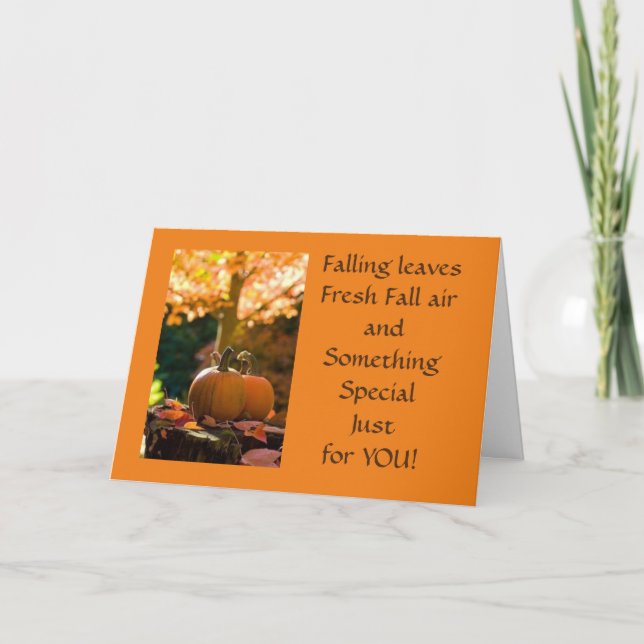 CARTÃO ***DESEJOS DE ANIVERSÁRIO DO OUTONO*** (Frente)