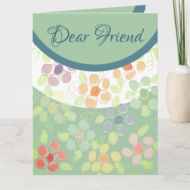 Cartão Desejos de Aniversário Flores (Frente)