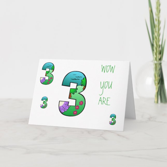 CARTÃO DESEJOS DE ANIVERSÁRIO PARA UM ESPECIAL **3** ANO (Frente)