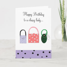 Cartão Desejos de Aniversário Para Uma Dama Elegante