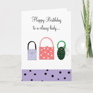 Cartão Desejos de Aniversário Para Uma Dama Elegante