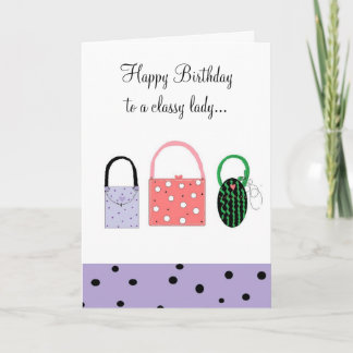 Cartão Desejos de Aniversário Para Uma Dama Elegante