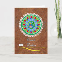 Desejos de Diwali, Rangoli e flor de Lotus