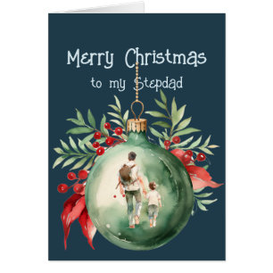 Cartão Desejos de Natal e Amor para Stepdad