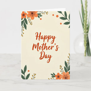 Cartão Desejos de um Feliz Dia das Mães