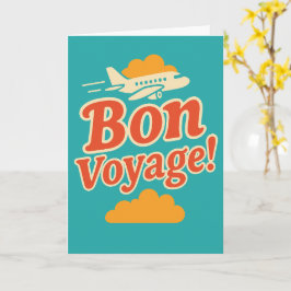 Cartão Desejos de Viagem Elegantes Avião Retro Minimalist