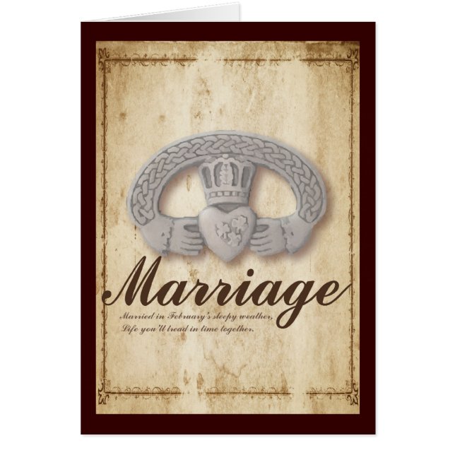 Cartão Desejos do casamento de fevereiro (Frente)