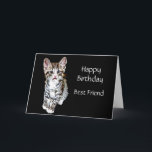 Cartão Desejos especiais do gatinho do melhor amigo do<br><div class="desc">Estes gatinho e eu pensamos você é especial e esperamos que seu dia é demasiado.   Melhor amigo do feliz aniversario com o gato bonito do gatinho do gato malhado.</div>