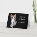 Cartão Desejos especiais do gatinho do melhor amigo do<br><div class="desc">Estes gatinho e eu pensamos você é especial e esperamos que seu dia é demasiado.   Melhor amigo do feliz aniversario com o gato bonito do gatinho do gato malhado.</div>