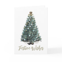 Desejos Festivos. Desenho de árvore de Natal