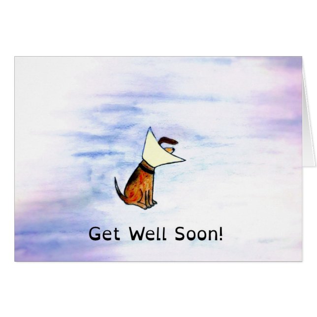 Cartão Desejos para um nariz molhado e uma cauda (Frente horizontal)