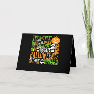 Cartão Desembaralhe Palavras de Halloween Aranha Abóbora