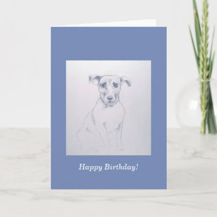 Cartão Desenho a lápis de cachorro Jack Russell fofo
