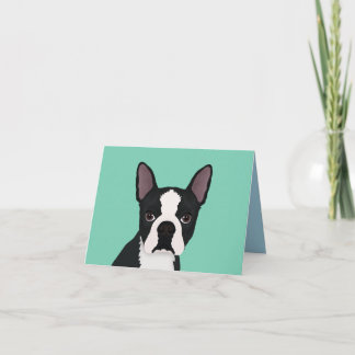 Cartão desenho animado boston terrier
