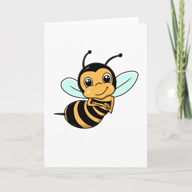 Cartão Desenho Animado de Abelha Fofa (Frente)