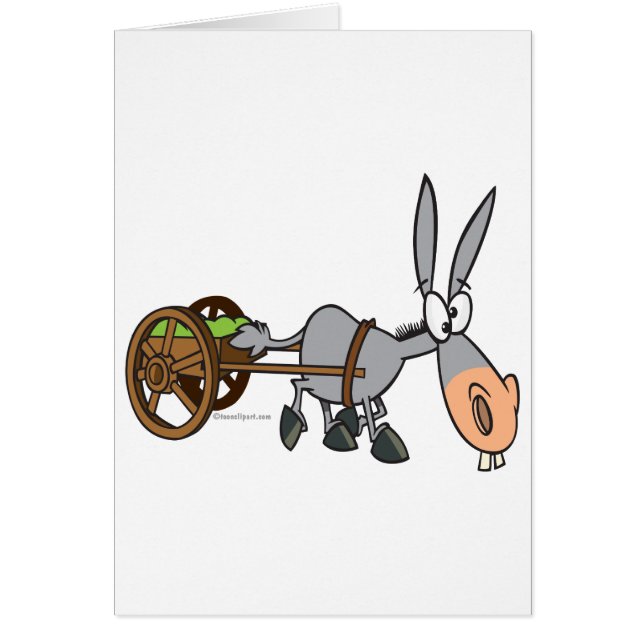 Cartão desenho animado de burro de bobo (Frente)