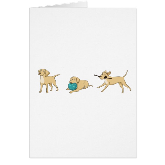 Cartão desenho animado de laboratório amarelo 2 (Frente)