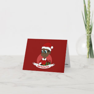 Cartão Desenho animado de menino de Natal fofo