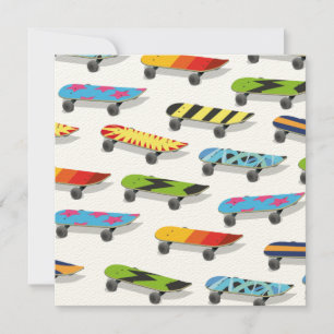 Cartão Desenho animado de skate.
