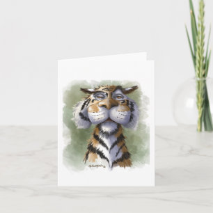 Cartão Desenho Animado de Tigre Irritado