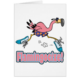 Cartão desenho animado flamingocize corrida flamingo