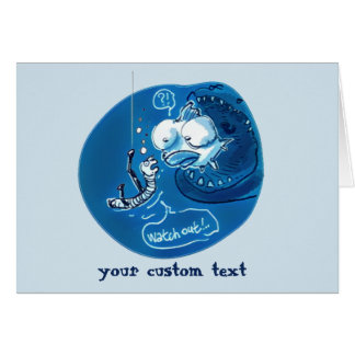 Cartão desenho animado útil das minhocas de peixe