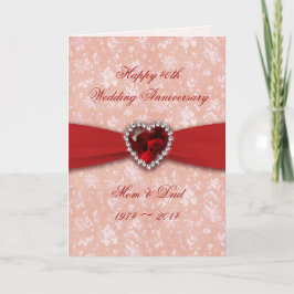 Cartão Desenho de Aniversário de Casamento de 40 anos Dam