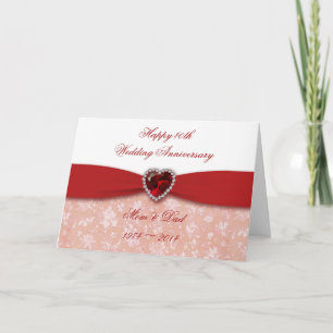 Cartão Desenho de Aniversário de Casamento de 40 Anos Dam