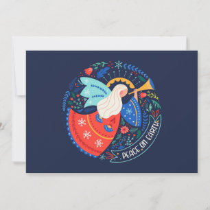 Cartão Desenho de Anjo Paz na Terra
