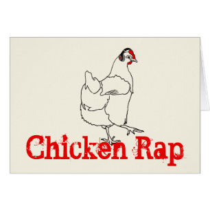 Cartão Desenho De Arte Animal De Rap De Frango Engraçado 