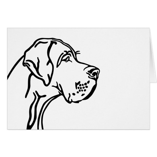 Cartão Desenho de cabeça de Doggen (Frente Horizontal)