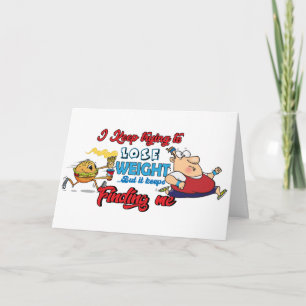 Cartão Desenho de Cartoon Divertido de Perda de Peso