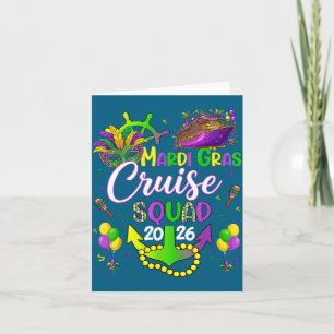 Cartão Desenho de Família de Navio de Cruzeiro Mardi Gras
