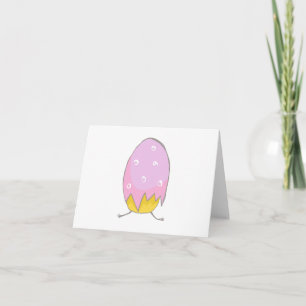 Cartão Desenho de Frango Preso no Ovo Correndo EM BRANCO