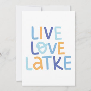 Cartão Desenho de Hanukkah Viva Amor Latke