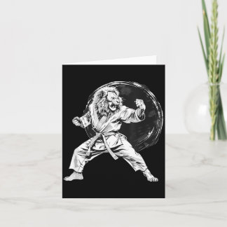 Cartão Desenho de Leão de MMA Artes Marciais Kickboxing T