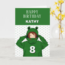 Desenho de Menina Fofa com Moletom de Sapo Verde d
