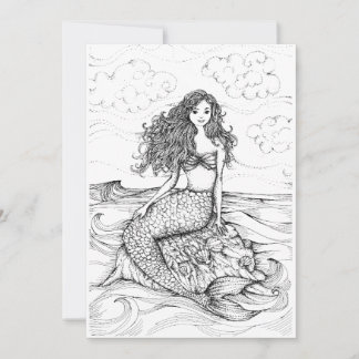 CARTÃO DESENHO DE MERMAID