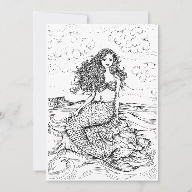 CARTÃO DESENHO DE MERMAID (Frente)