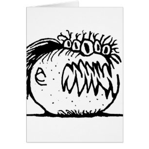 Cartão Desenho de monstro fantasma feio