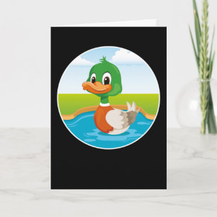 Cartão Desenho de Pato Fofo Presente Engraçado de Patos d