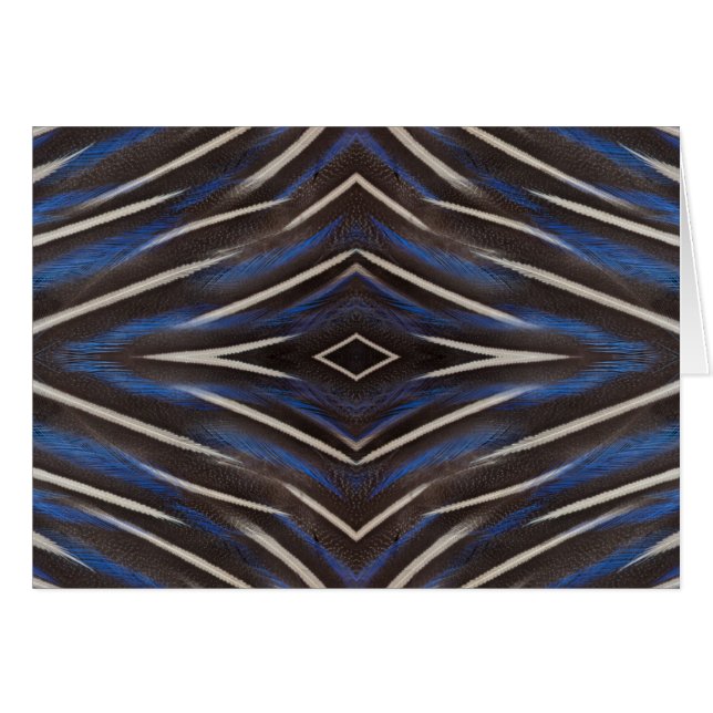Cartão desenho de pena de galinha d'angola diamante (Frente Horizontal)
