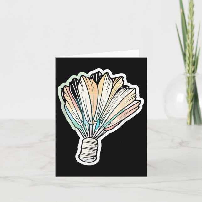 Cartão Desenho de peteca de badminton Badmintonista  (Frente)