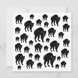 Cartão Desenho de Silhueta Preta de Vento Halloween