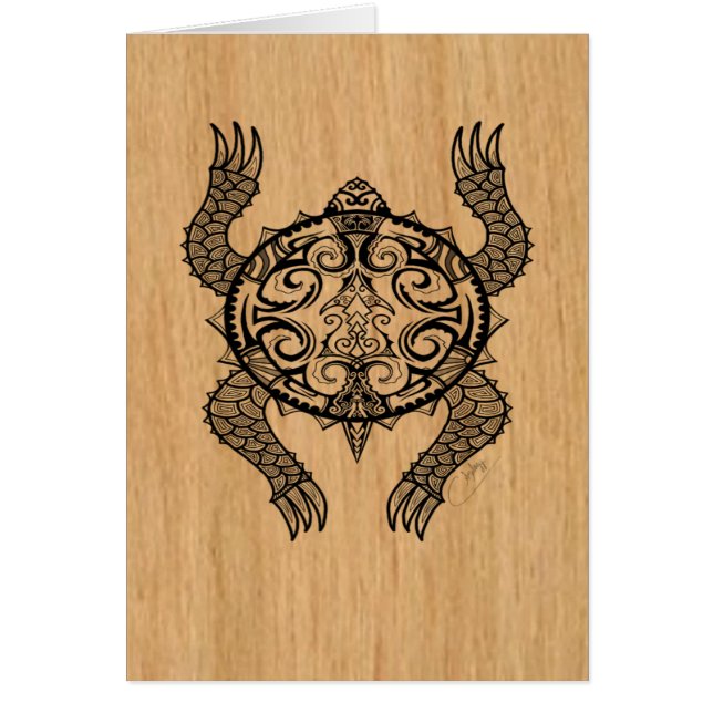 Cartão Desenho de Tartaruga (Frente)