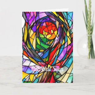 Cartão Desenho de Vidro Colorido Cósmico