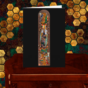 Cartão Desenho de Vitral de St. Gobnait 