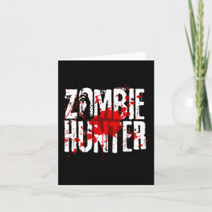 Cartão Desenho Divertido de Caçador de Zombies para Menin